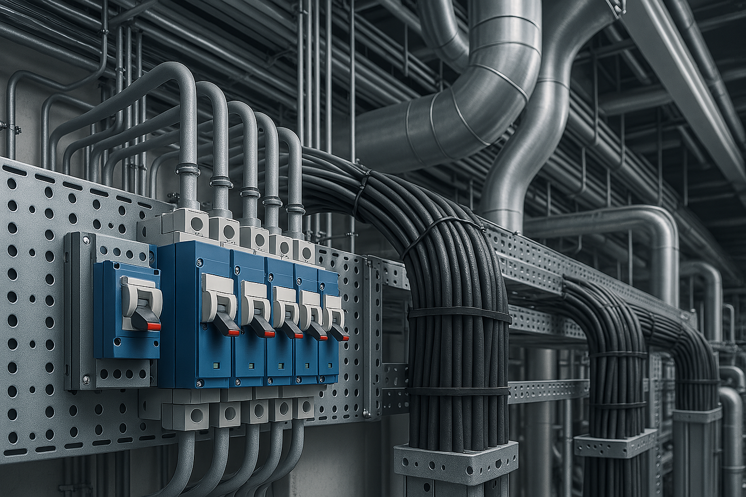 foto impianti elettrici industriali